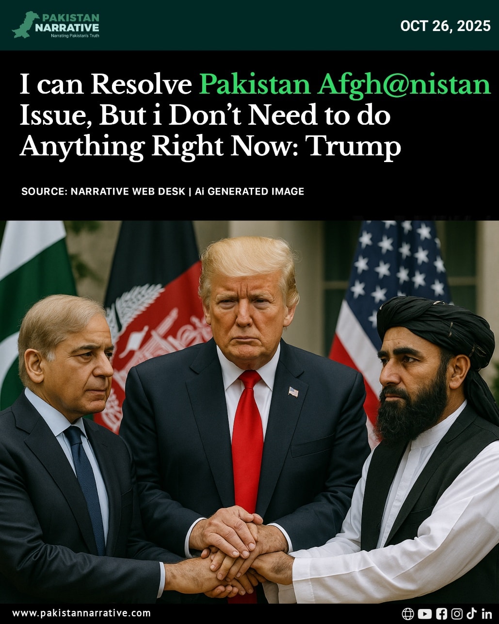 Former U.S. President Donald Trump said he could resolve the Pakistan-Afgh@nistan issue but sees no need to take any action at the moment, adding to ongoing discussions about regional stability and U.S. foreign policy.
Disclaimer:
The following content is shared for information and journalist purposes only.
#DonaldTrump #PakistanAfghanistan #USPolitics #ForeignPolicy #TrumpStatement #RegionalStability #BreakingNews